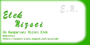 elek mizsei business card